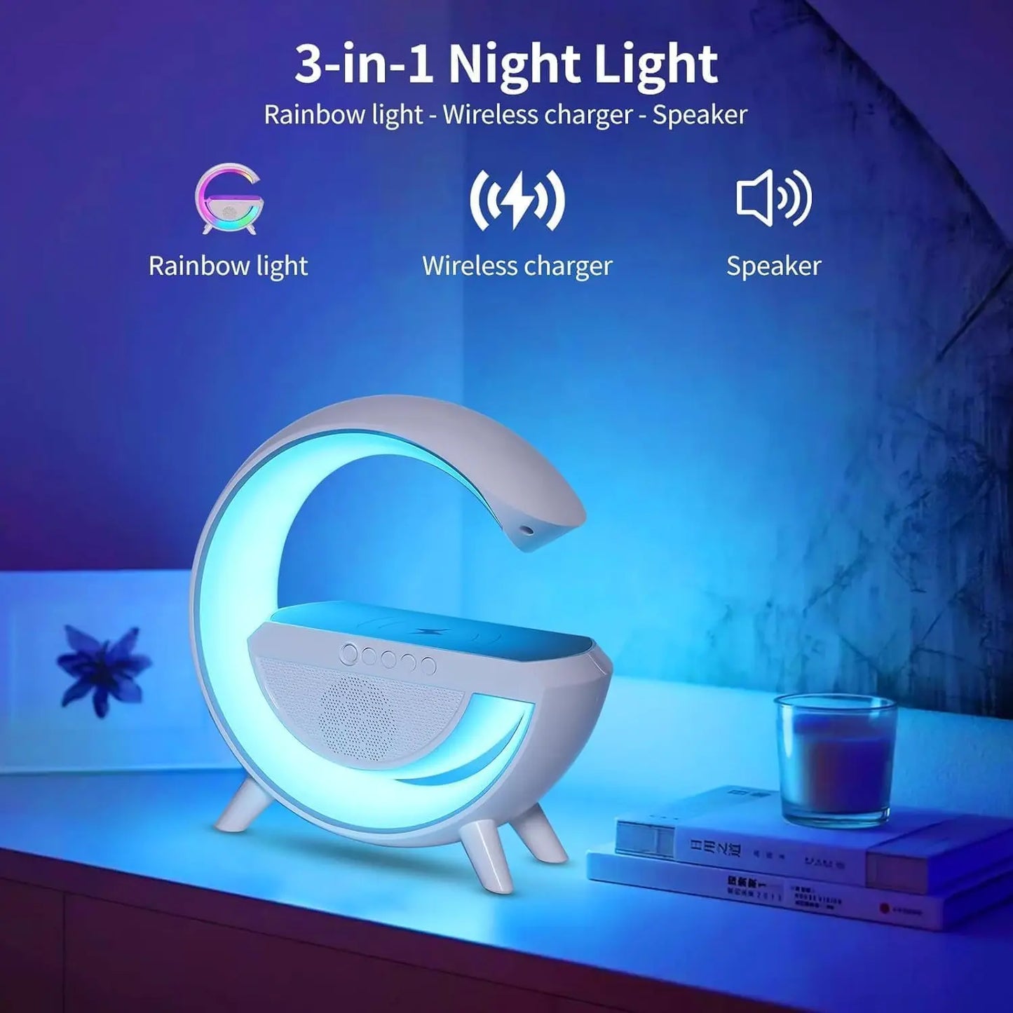 Multifunctional Smart Bluetooth Mini Speaker, Rhythm RGB Lighting, Ambient Light Compatible with Smartphones, High-Quality Sound, an Exquisite Gift Suitable for Girlfriend and Family, Cool Desktop Decoration