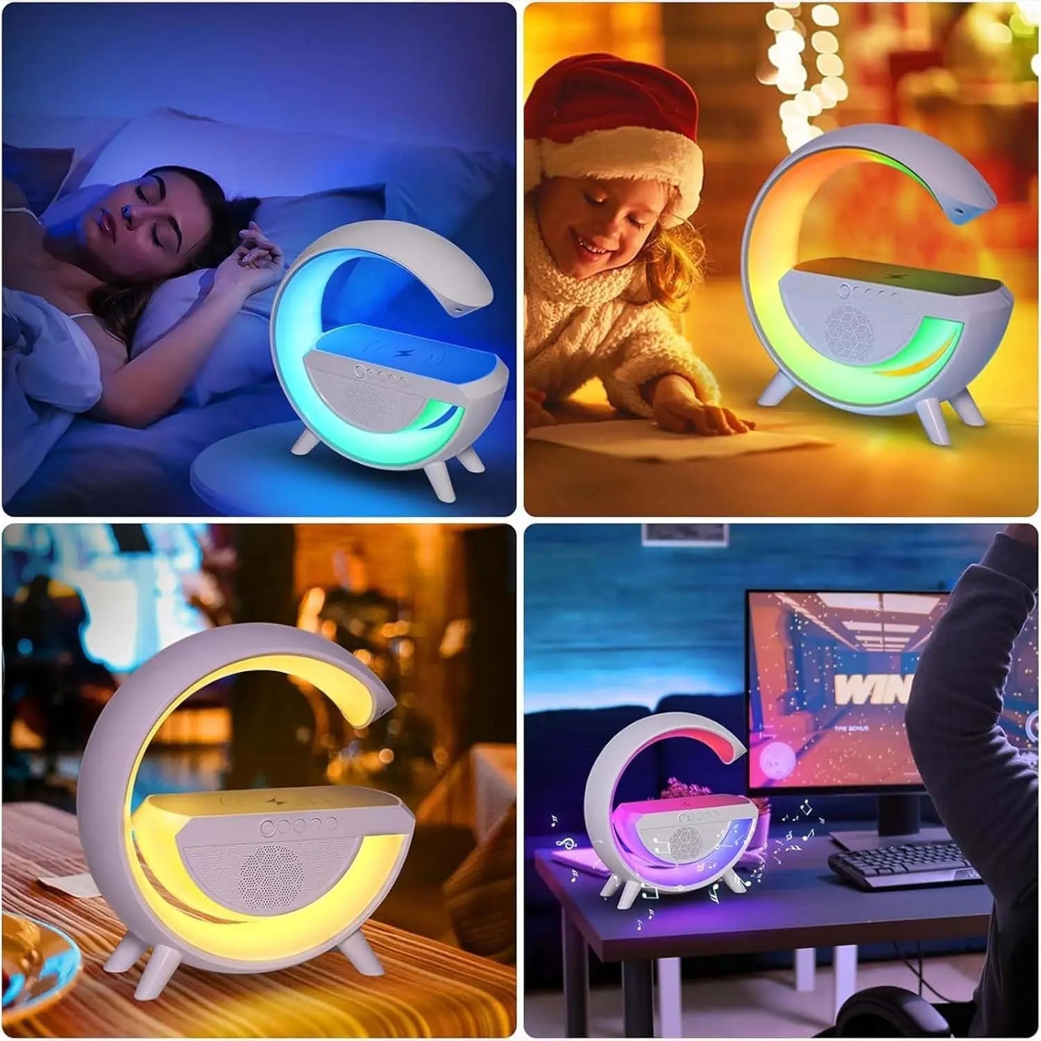 Multifunctional Smart Bluetooth Mini Speaker, Rhythm RGB Lighting, Ambient Light Compatible with Smartphones, High-Quality Sound, an Exquisite Gift Suitable for Girlfriend and Family, Cool Desktop Decoration