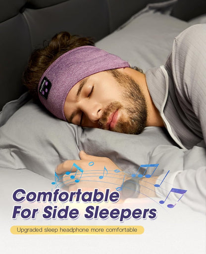 Bluetooth Headband with Wireless Sleeping Earbuds for Side Sleepers, Workout, Running, Insomnia, Travel, Yoga
