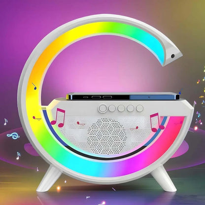 Multifunctional Smart Bluetooth Mini Speaker, Rhythm RGB Lighting, Ambient Light Compatible with Smartphones, High-Quality Sound, an Exquisite Gift Suitable for Girlfriend and Family, Cool Desktop Decoration