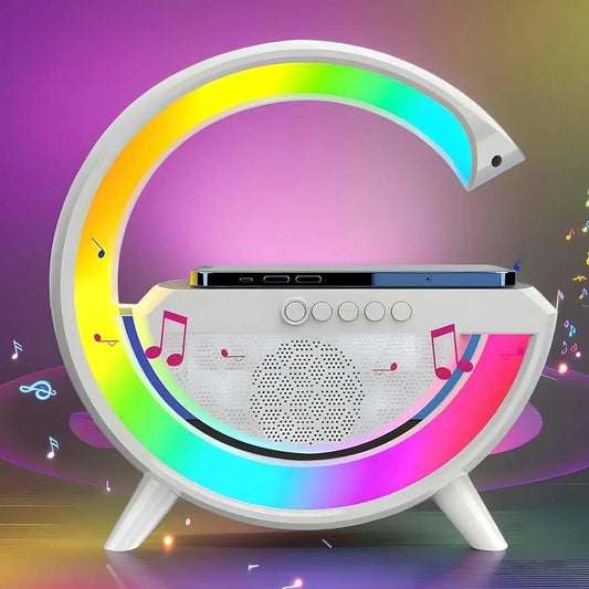 Multifunctional Smart Bluetooth Mini Speaker, Rhythm RGB Lighting, Ambient Light Compatible with Smartphones, High-Quality Sound, an Exquisite Gift Suitable for Girlfriend and Family, Cool Desktop Decoration