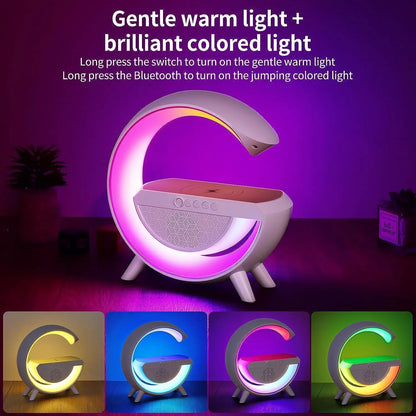 Multifunctional Smart Bluetooth Mini Speaker, Rhythm RGB Lighting, Ambient Light Compatible with Smartphones, High-Quality Sound, an Exquisite Gift Suitable for Girlfriend and Family, Cool Desktop Decoration