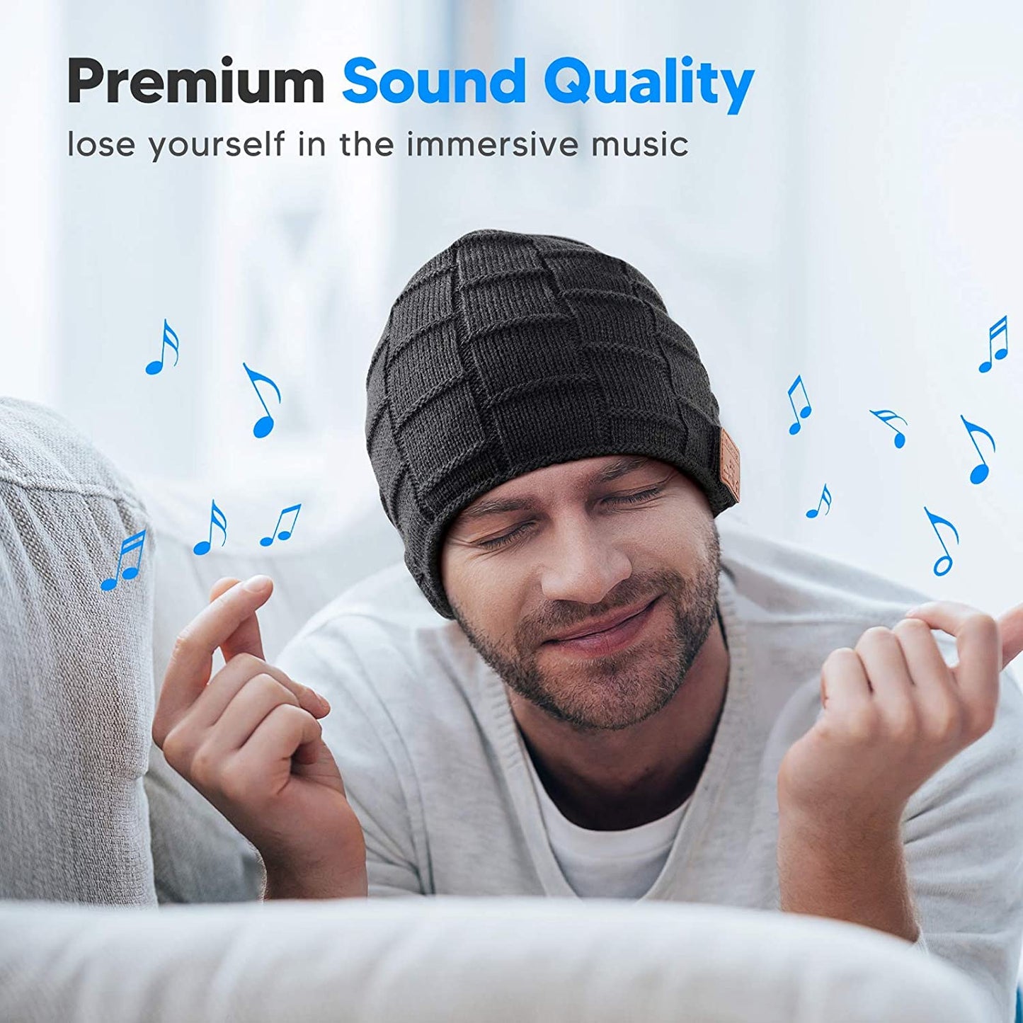 Bluetooth Beanie Hat, Gifts for Men Women Stocking Stuffers Christmas Birthday Gift Tech Gadget for Teen Boy Girl Teenager
