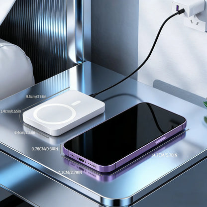 5000Mah Magnetic Charging Battery, Magsafe Wireless Fast Charging Technology, Suitable for Iphone 17/16/15/14/13/12 Series, Small and Portable Mobile Power Bank, Must-Have for Travel