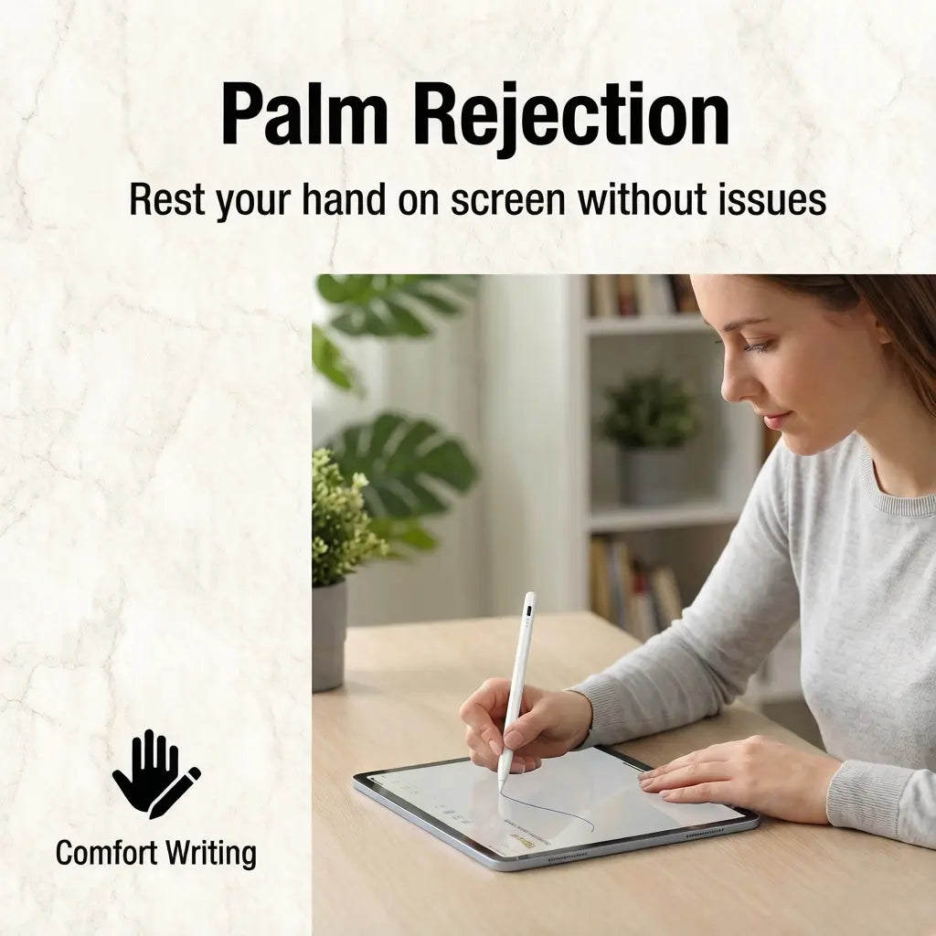 Stylus Pen for Ipad ,15 Mins Fast Charging Palm Rejection Tilt Sensitivity Works with Ipad Air 3/4/5 Mini 5/6 6/7/8/9/10 Pro 11" 12.9" White